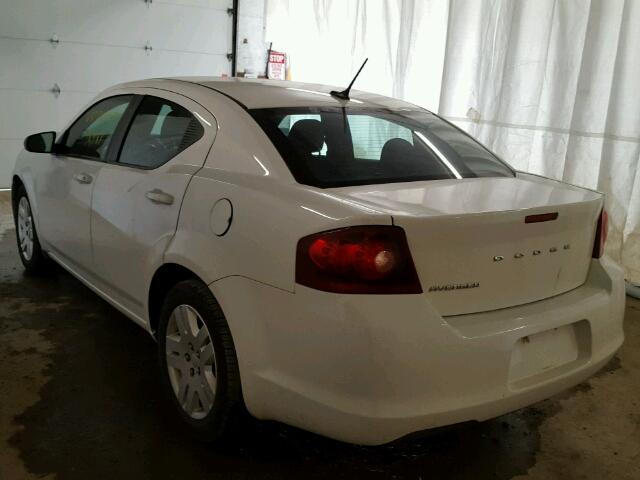 1C3CDZAB7CN243628 - 2012 DODGE AVENGER SE WHITE photo 3