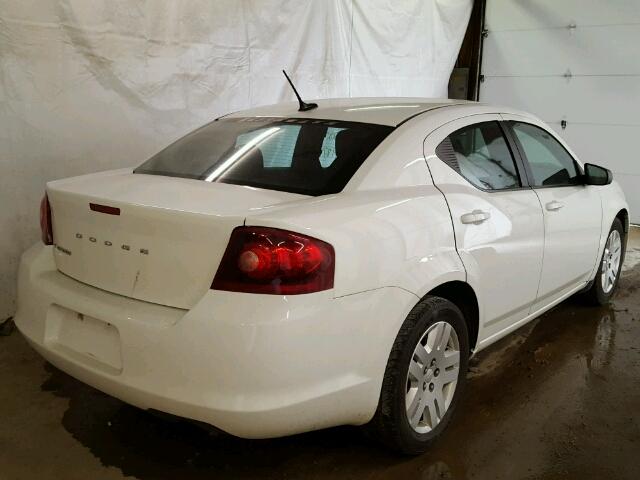 1C3CDZAB7CN243628 - 2012 DODGE AVENGER SE WHITE photo 4