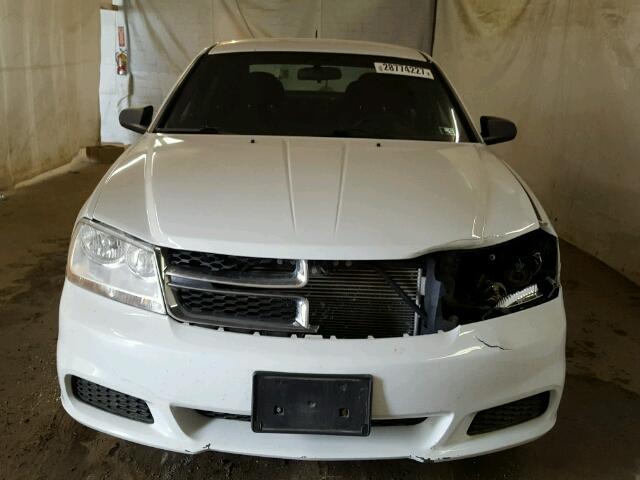 1C3CDZAB7CN243628 - 2012 DODGE AVENGER SE WHITE photo 9