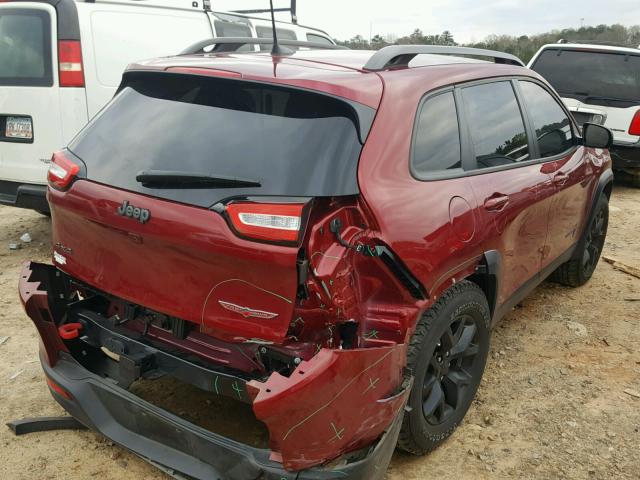 1C4PJMBS0HW571465 - 2017 JEEP CHEROKEE T MAROON photo 4