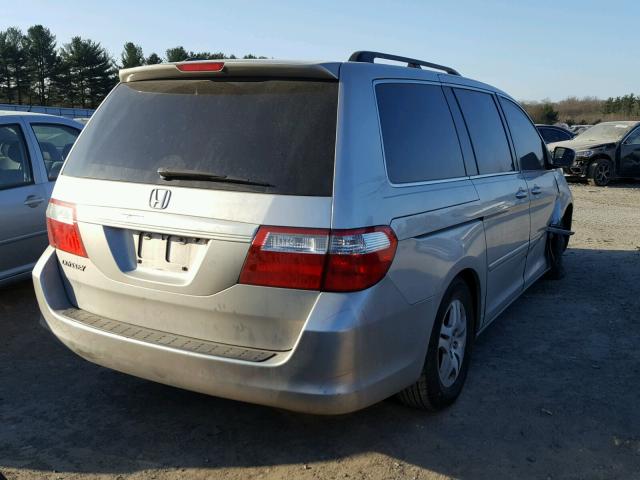 5FNRL38627B456957 - 2007 HONDA ODYSSEY EX SILVER photo 4