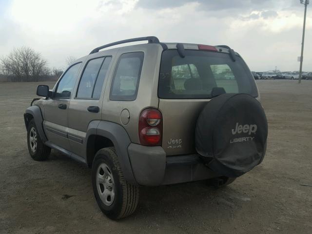 1J4GL48K06W271157 - 2006 JEEP LIBERTY SP TAN photo 3