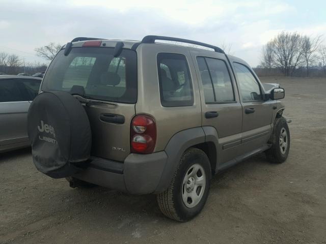 1J4GL48K06W271157 - 2006 JEEP LIBERTY SP TAN photo 4