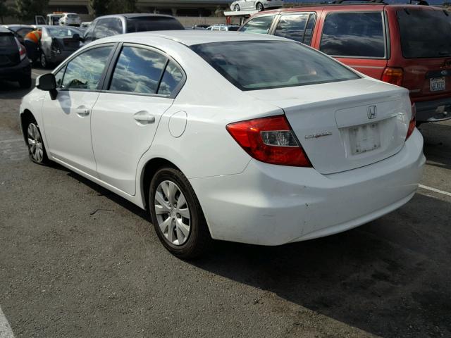 2HGFB2F57CH575782 - 2012 HONDA CIVIC LX WHITE photo 3