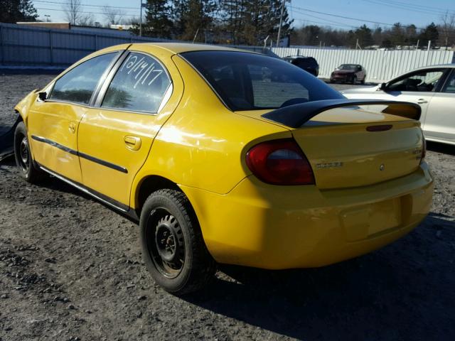 1B3ES56CX3D112138 - 2003 DODGE NEON SXT YELLOW photo 3