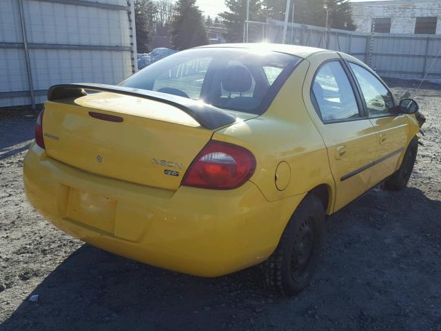 1B3ES56CX3D112138 - 2003 DODGE NEON SXT YELLOW photo 4