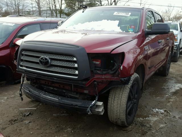 5TBDV58128S519551 - 2008 TOYOTA TUNDRA CRE MAROON photo 2