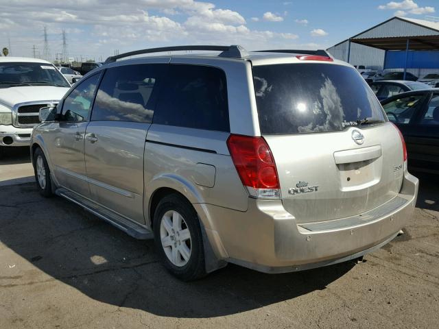 5N1BV28U24N316419 - 2004 NISSAN QUEST S GOLD photo 3