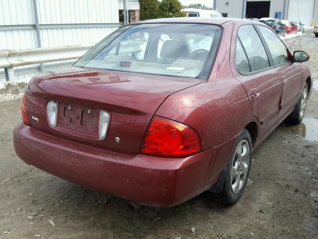 3N1CB51D94L465023 - 2004 NISSAN SENTRA 1.8 BURGUNDY photo 4