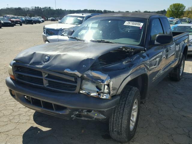 1B7GG22X21S337890 - 2001 DODGE DAKOTA GRAY photo 2