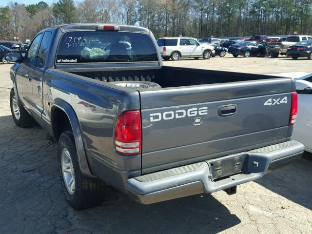 1B7GG22X21S337890 - 2001 DODGE DAKOTA GRAY photo 3