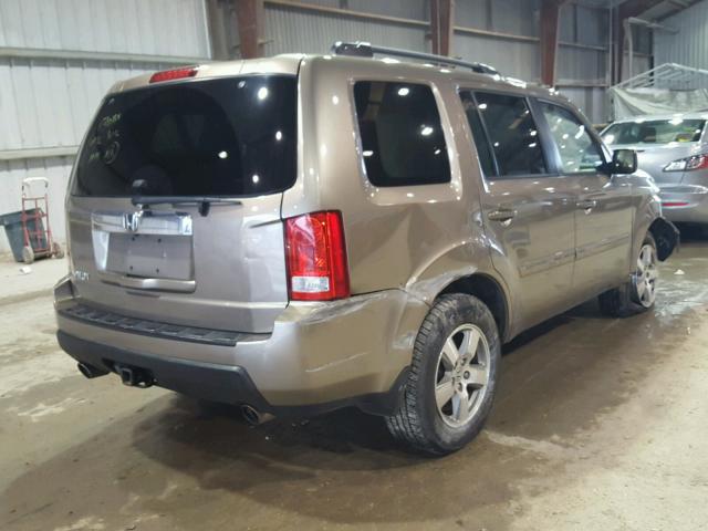 5FNYF3H62BB030410 - 2011 HONDA PILOT EXL GOLD photo 4