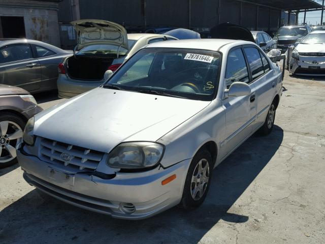 KMHCG45C34U555313 - 2004 HYUNDAI ACCENT GL SILVER photo 2