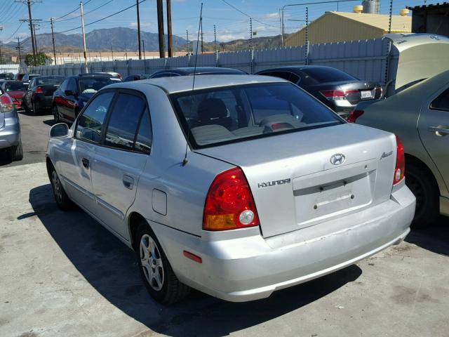 KMHCG45C34U555313 - 2004 HYUNDAI ACCENT GL SILVER photo 3