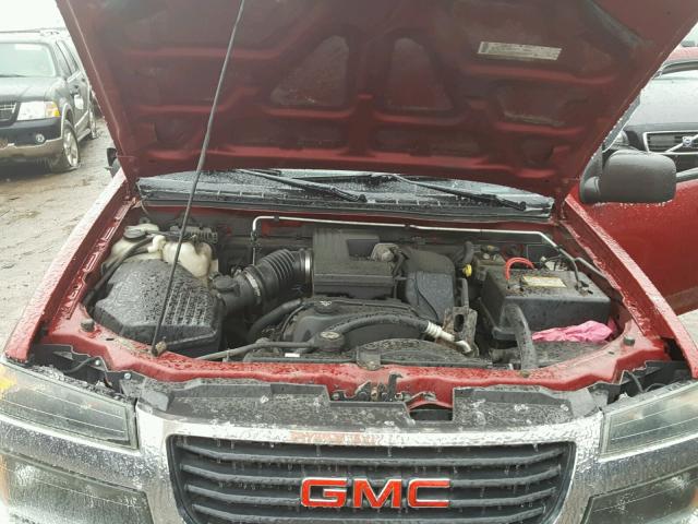 1GTDT136748128175 - 2004 GMC CANYON RED photo 7