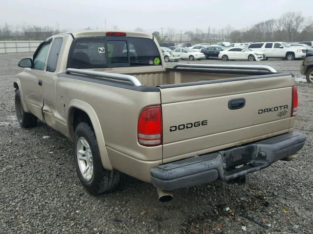 1D7GL12K94S684993 - 2004 DODGE DAKOTA SXT TAN photo 3