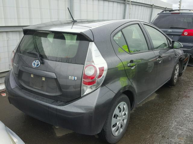 JTDKDTB37D1547319 - 2013 TOYOTA PRIUS C SILVER photo 4