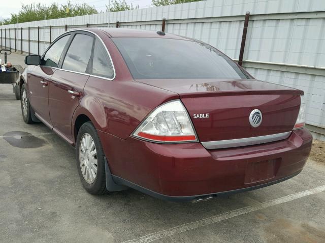 1MEHM40W58G623909 - 2008 MERCURY SABLE LUXU MAROON photo 3