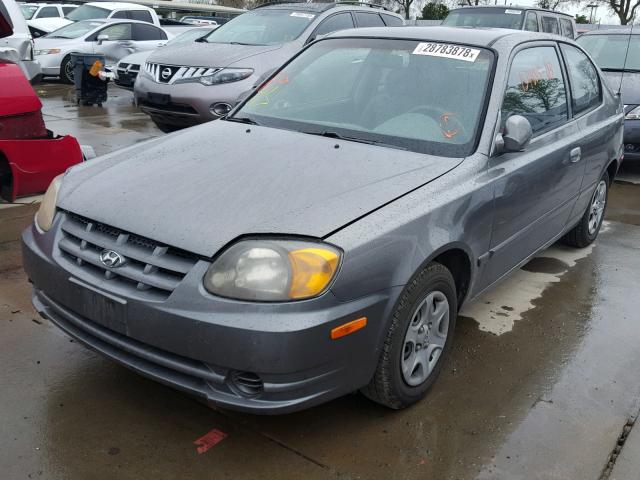 KMHCG35C13U276225 - 2003 HYUNDAI ACCENT GL GRAY photo 2