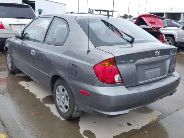 KMHCG35C13U276225 - 2003 HYUNDAI ACCENT GL GRAY photo 3