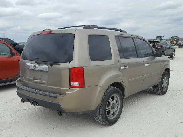 5FNYF3H28AB022355 - 2010 HONDA PILOT LX GOLD photo 4