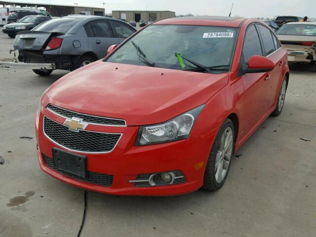 1G1PG5SB3E7336318 - 2014 CHEVROLET CRUZE LTZ RED photo 2