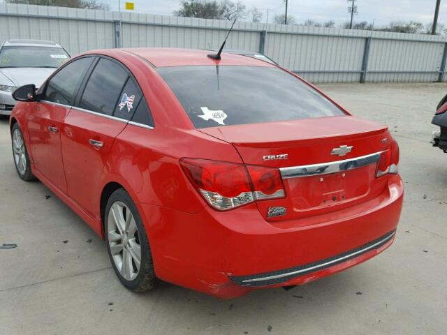 1G1PG5SB3E7336318 - 2014 CHEVROLET CRUZE LTZ RED photo 3