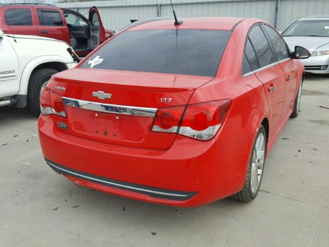 1G1PG5SB3E7336318 - 2014 CHEVROLET CRUZE LTZ RED photo 4