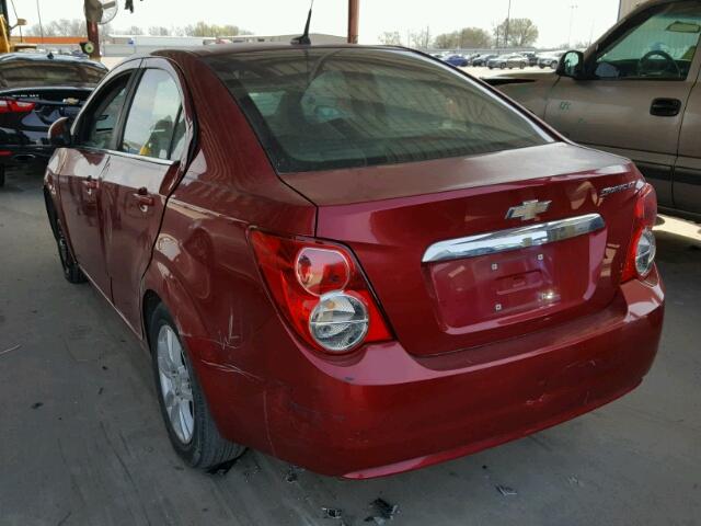 1G1JC5SH2C4112767 - 2012 CHEVROLET SONIC LT RED photo 3