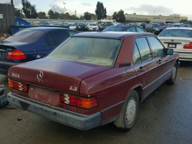 WDBDA24A7EA088705 - 1984 MERCEDES-BENZ 190 E 2.3 BURGUNDY photo 4