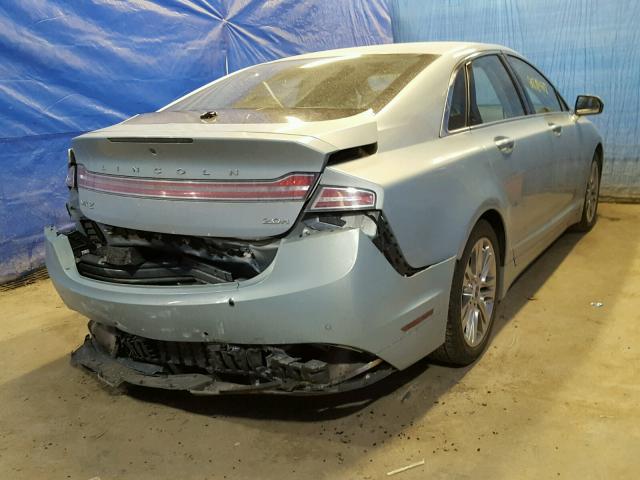 3LN6L2LU8DR817651 - 2013 LINCOLN MKZ HYBRID TURQUOISE photo 4