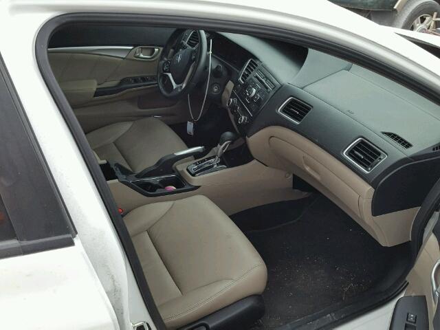 19XFB2F95DE070063 - 2013 HONDA CIVIC EXL WHITE photo 5