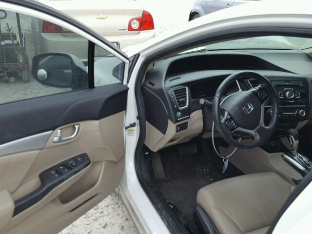 19XFB2F95DE070063 - 2013 HONDA CIVIC EXL WHITE photo 9