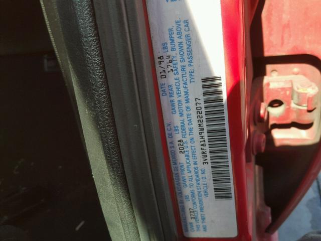 3VWRF81H9WM222077 - 1998 VOLKSWAGEN JETTA TDI RED photo 10