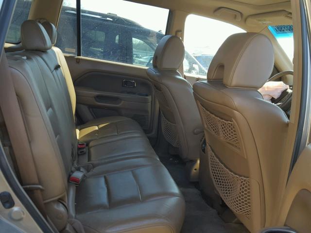 2HKYF18786H548056 - 2006 HONDA PILOT EX BEIGE photo 6