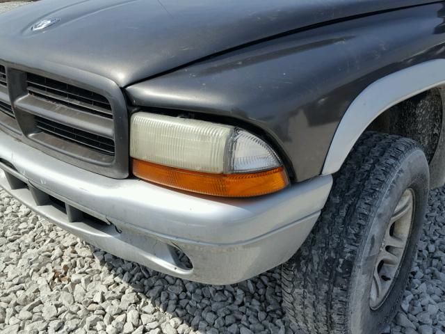 1D7HG42NX4S571221 - 2004 DODGE DAKOTA SLT GRAY photo 9