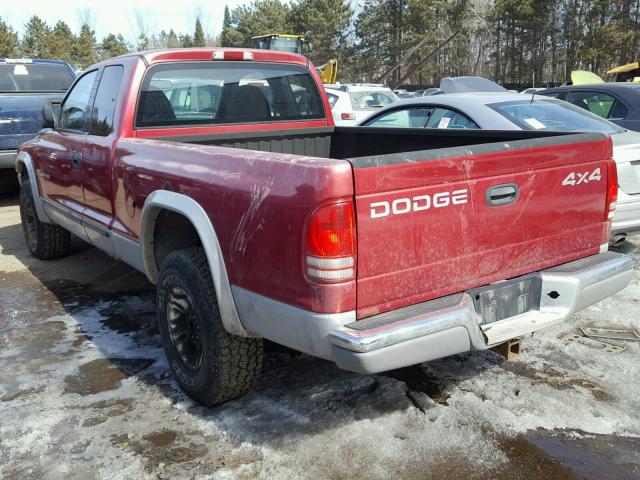 1B7GG22Y9XS295669 - 1999 DODGE DAKOTA RED photo 3