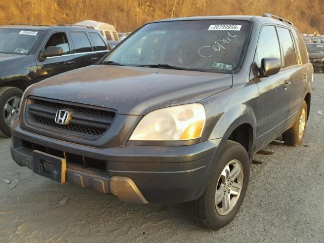 2HKYF18625H547457 - 2005 HONDA PILOT EXL GRAY photo 2