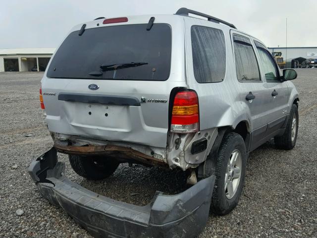 1FMYU59H57KA59620 - 2007 FORD ESCAPE HEV SILVER photo 4