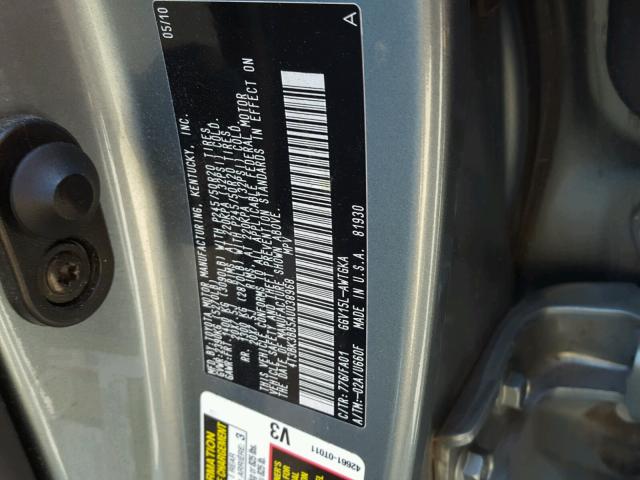 4T3BK3BB5AU038968 - 2010 TOYOTA VENZA BASE BLUE photo 10