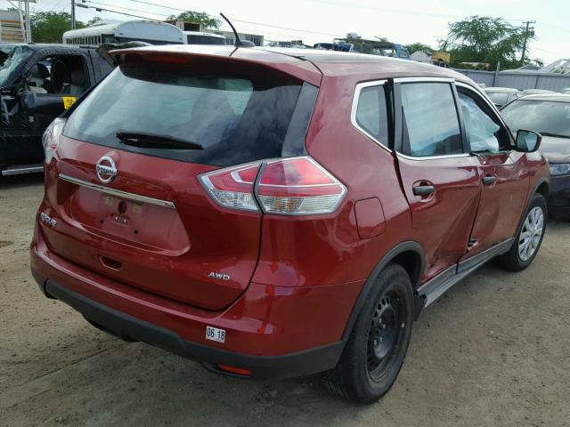 KNMAT2MV5GP690505 - 2016 NISSAN ROGUE S RED photo 4