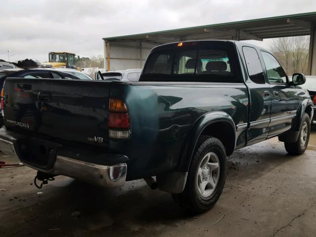 5TBRT381X1S153473 - 2001 TOYOTA TUNDRA ACC GREEN photo 4