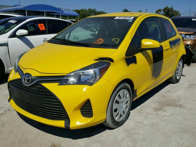 VNKJTUD34FA054595 - 2015 TOYOTA YARIS YELLOW photo 2