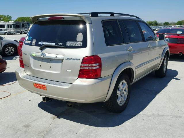 JTEHF21A620090211 - 2002 TOYOTA HIGHLANDER BEIGE photo 4