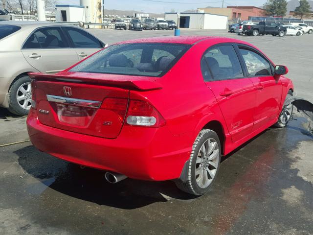 2HGFA55539H704664 - 2009 HONDA CIVIC SI RED photo 4