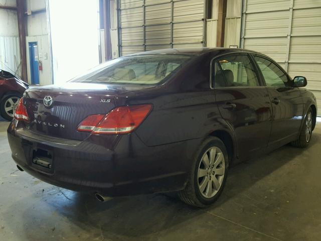 4T1BK36B67U222523 - 2007 TOYOTA AVALON XL BURGUNDY photo 4