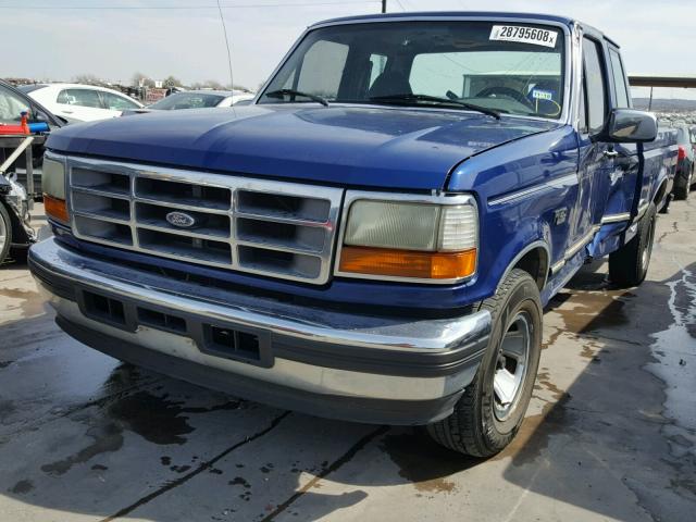 1FTEX15N6TKA32598 - 1996 FORD F150 BLUE photo 2