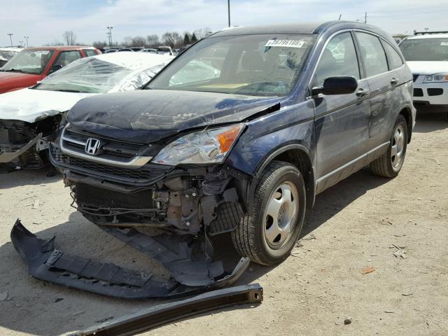 5J6RE3H36AL032275 - 2010 HONDA CR-V LX BLUE photo 2