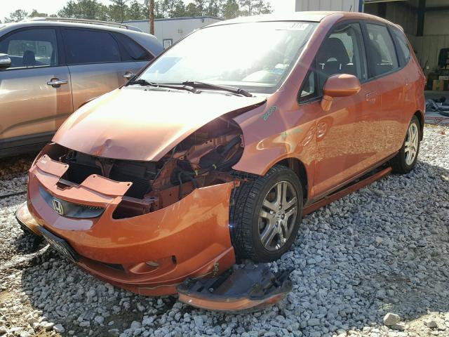 JHMGD38668S056231 - 2008 HONDA FIT SPORT ORANGE photo 2