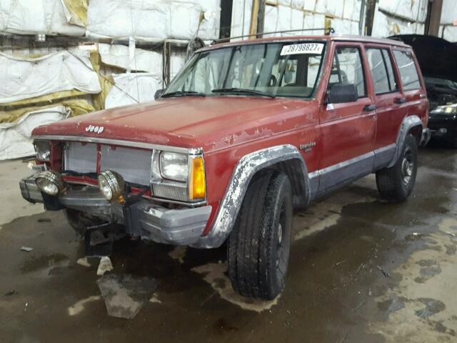 1J4FJ58L7LL269399 - 1990 JEEP CHEROKEE RED photo 2